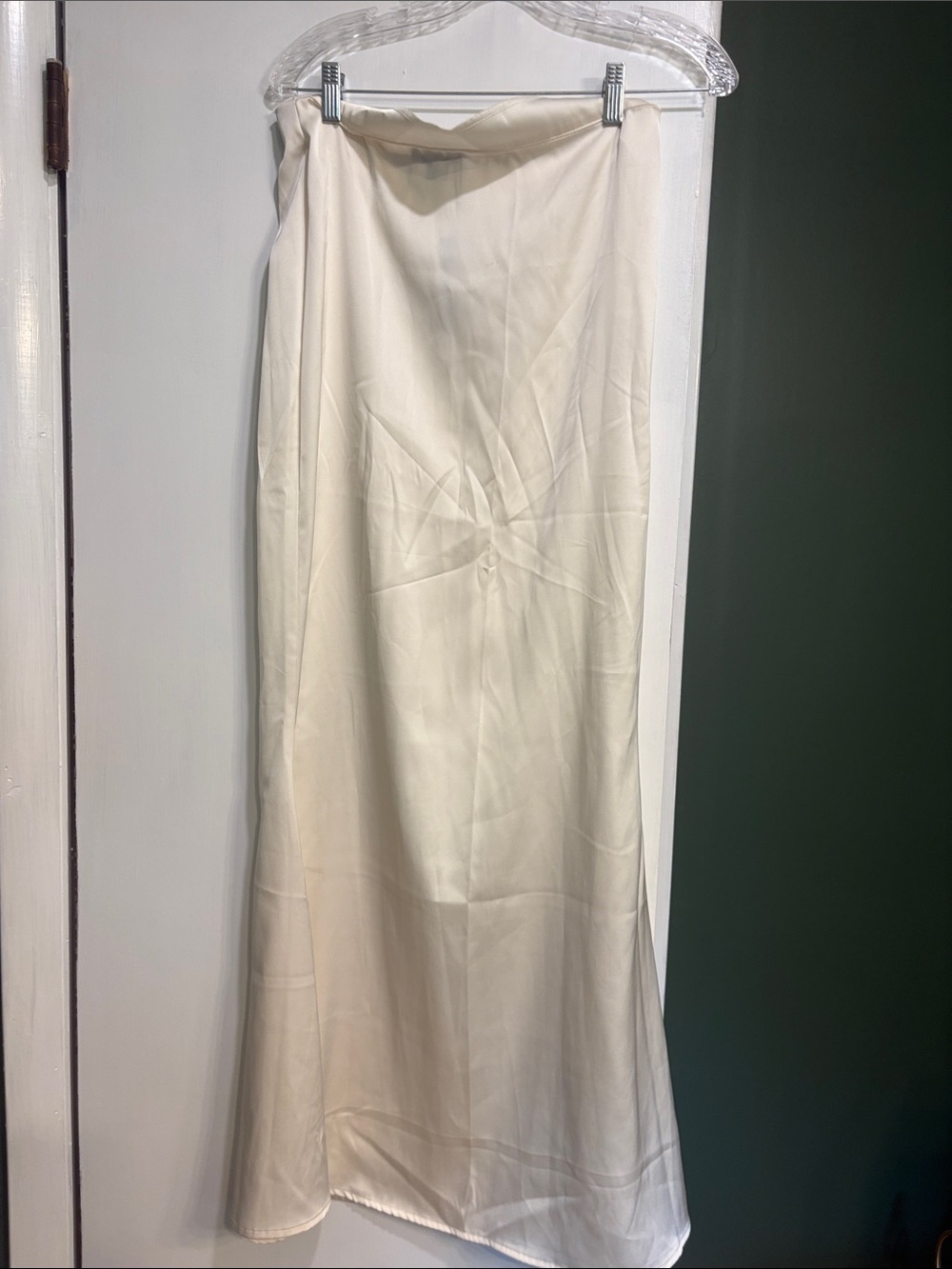 PrettyLittleThing Cream Satin Skirt